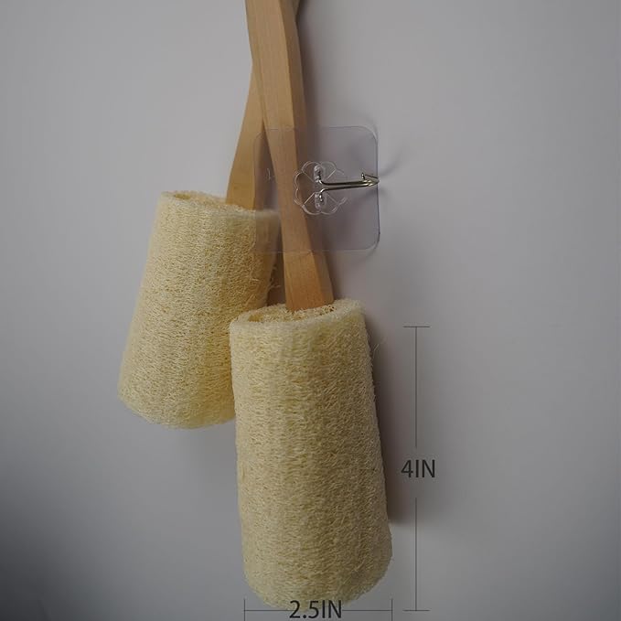 Back Loofah Scrub Loofah Sponge Long Handle Loofah Shower Bath Brush On a Stick Body Scrub Brush Scrubber Loofah Exfoliating Body Eco-Friendly Sponge