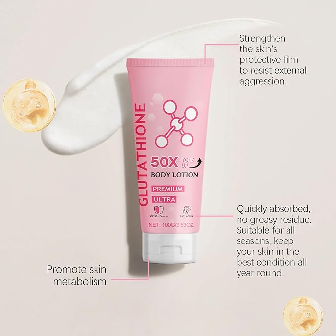 Glutathione Body Lotion for Even Skin Tone - Antioxidant-Rich Hydrating Moisturizer, Non-Greasy Formula for All Skin Types, Fragrance-Free & Sensitive Skin Safe, 3.53 Oz Daily Skincare