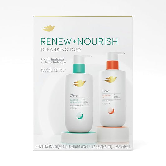 Dove Body Wash 2 Count Limited Edition Gift Pack to Moisturize and Control Odor from Hormonal Skin Shifts 14.2 Fl oz