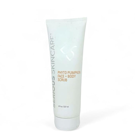 Serious Skincare Phyto Pumpkin Exfoliating Face + Body Scrub, Gently Exfoliates & Hydrates, Moisturizing Almond Oil, Coconut Oil for Soft, Radiant Skin, Smooth Away Rough Dry Skin Bumps 8 Fl. Oz.
