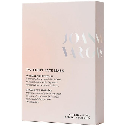 Joanna Vargas Twilight Face Mask - Hydrating Face Masks with Epidermal Growth Factor & Niacinamide - Soothing Facial Masks for Women - Repairing Sheet Mask for Enhanced Skin Barrier - 5 Sheets