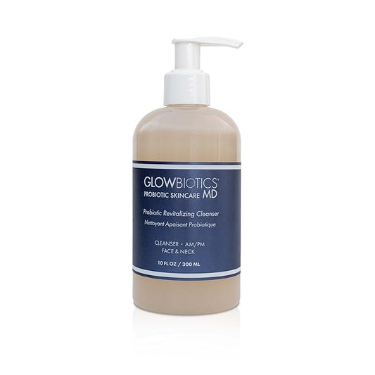 Glowbiotics Probiotic Revitalizing Cleanser: Gentle Hydrating Face Wash for Sensitive Skin | Removes Dirt, Oil & Makeup, Soothes Redness, with Peptides & Aloe Vera
