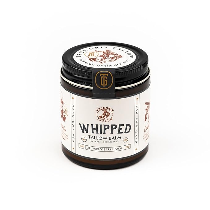 John Wayne Inspired Whipped Tallow Balm – All-Purpose Moisturizer for Dry Skin – Grass-Fed Beef Tallow for Skin with Bison Tallow – Ash and Oath Scent 2.6 oz