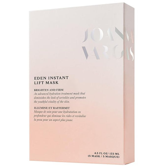 Joanna Vargas Eden Instant Face Lift Facial Mask – Hydrating Collagen Sheet Mask for Glowing Skin – Firming Face Mask with Hyaluronic Acid – Anti Aging Facial Mask for Women – 5 sheets