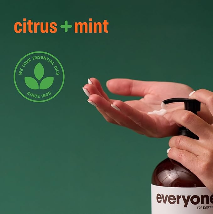 Everyone 2-in-1 Lotion for Hands/Body, 8 ounce (Pack of 2) Citrus and Mint made with Essential Oils for Men and Women