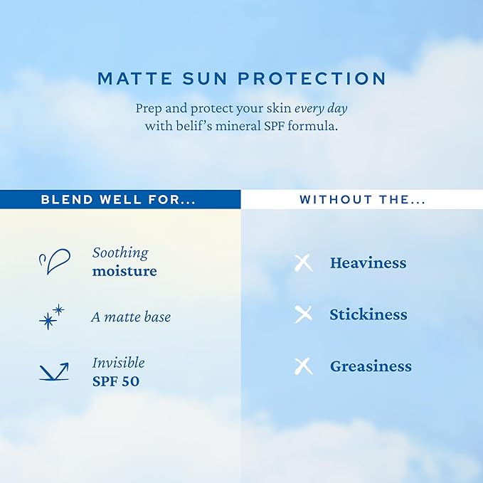 belif Dew Guard - Daily Mineral sun SPF 50 Hydrating Niacinamide Sunscreen (1.69 fl. oz) - Daily Broad Spectrum, Reduces Redness, No-White Cast, Non-Greasy, Korean Skincare