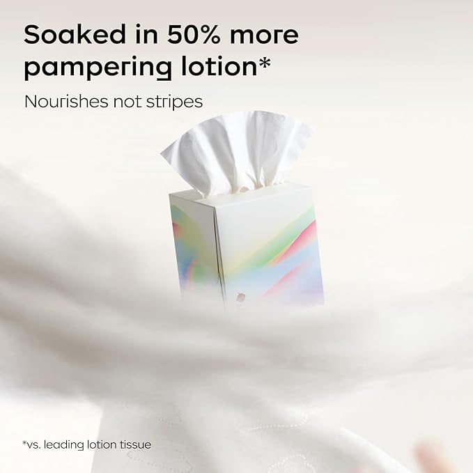 Bc Babycare Lotion Ultra Soft Facial Tissues, 8 Cube Boxes, Hypoallergenic, Plant-based Materials, Clean Gentle Baby Essentials, 60 Tissues Per Box, 5-Ply