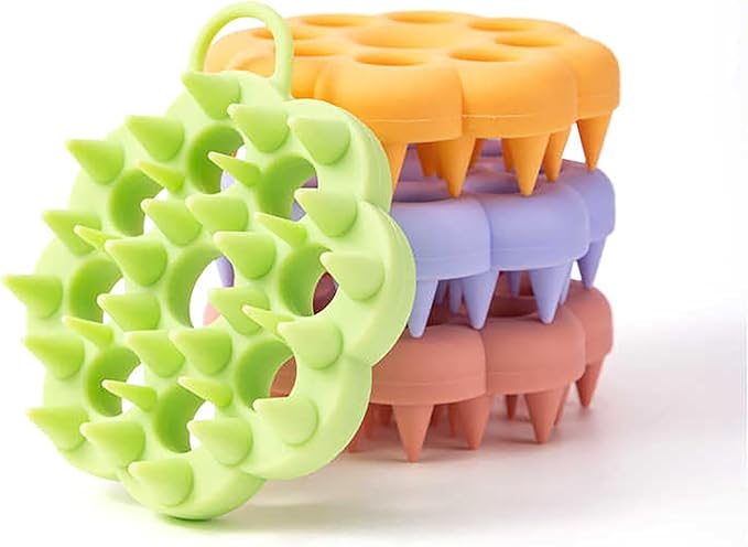 5-Pack Silicone Massage Bath Brush - Unisex, Suitable for Short & Long Nails, Ideal for Human Hair & Body Massage, Pet Grooming, with Pointed Massage Tips