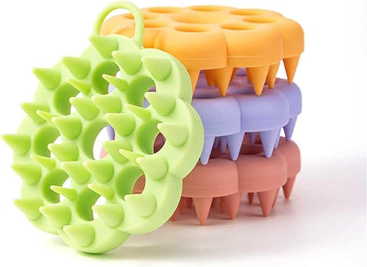 5-Pack Silicone Massage Bath Brush - Unisex, Suitable for Short & Long Nails, Ideal for Human Hair & Body Massage, Pet Grooming, with Pointed Massage Tips