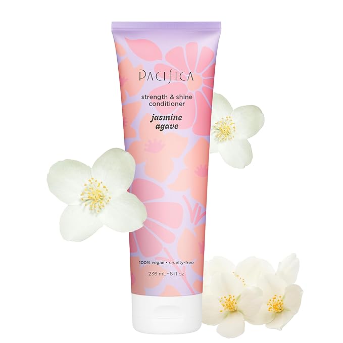 Jasmine Agave Strengthening Shampoo & Conditioner Set – Clean Vegan Shampoo & Conditioner for Weak Or Brittle Hair (Including Color-Treated), Stronger, Shinier Strands, No Silicones or Parabens