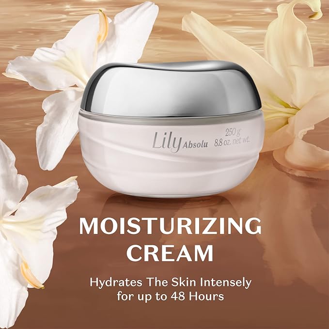 O BOTICARIO Lily Absolu Satin Hydrating Body Cream, 24 Hour Fragranced Body Butter for Dry Skin, 8.8 Ounce