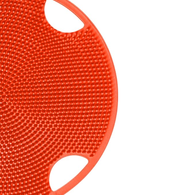 Boie USA Flat Body Scrubber - Hygienic, Exfoliating Loofah Alternative - Feels Like Silicone Scrubber Gentle on Sensitive Skin, Hypoallergenic, BPA- & Latex-Free, Made in The USA (Orange)