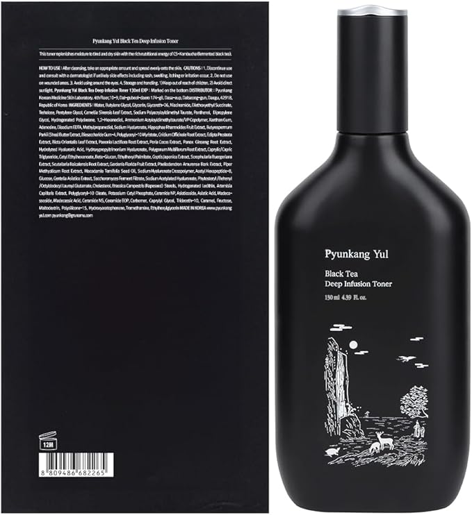 Pyunkang Yul PKY Black Tea Deep Infusion Toner for Anti-Aging, Rich Moisture Toner for Fine Line Care & Firmer Facial Skin, Zero-Irritation, Korean Skincare (4.39 Fl. Oz, 130ml)