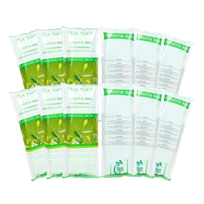 Paraffin Wax Refills, 12 Pack Tea tree Scented Paraffin Wax Beads Blocks for Paraffin Bath, Paraffin Wax Machine Refills for Hand Feet Dry Skin,Rrelieves muscle fatigue, Hydration and nourish