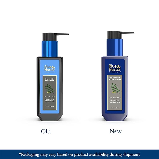 Blue Nectar Vitamin C Face Wash for Women and Men | Anti Acne Face Wash with Neem & Honey (11 Herbs, 3.38 Fl oz)