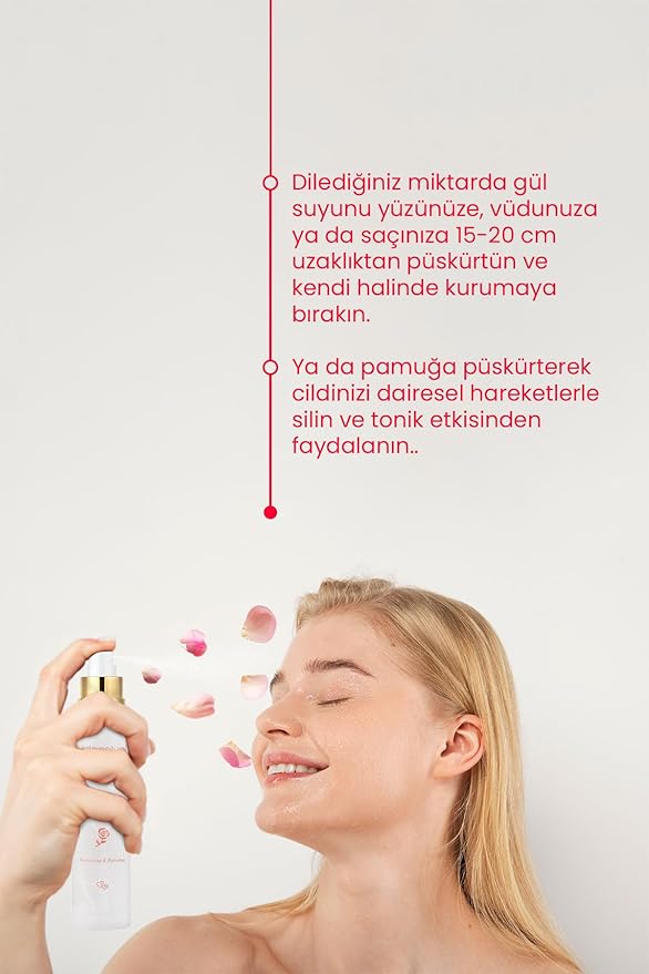 Bade Natural 100% Pure Rose Water Toner – Pore Tightening & Brightening Facial Mist – Hydrating & Refreshing Skin Tonic for All Skin Types – Alcohol-Free, Vegan – 3.4 fl oz