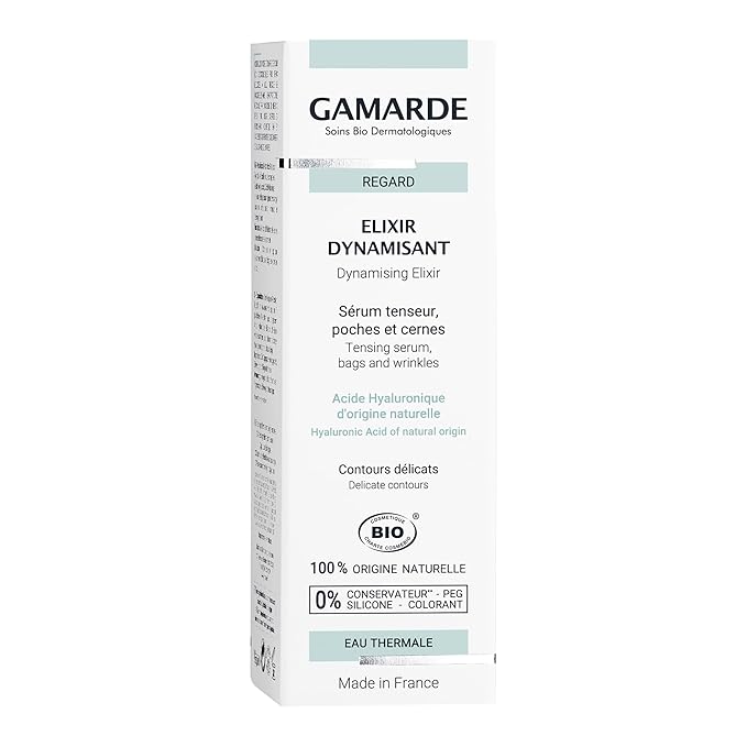 Gamarde Energizing Elixir - Eye Serum Tensor and Decongestant for Eyes - Smoothes Eye Contour - Reduces Puffiness and Dark Circles - 0.35 oz