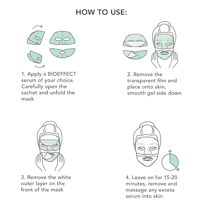 Bioeffect Imprinting Hydrogel Facial Skincare Mask with Hyaluronic Acid, Deeply Moisturizing, Skin Plumping and Fast Absorbing, a Hydrogel Sheet Mask Beauty Treatment, Alcohol-free