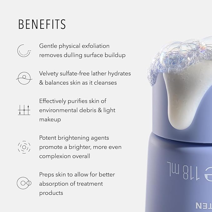 HydroPeptide Foaming Cream Cleanser, Illuminating Fortifying Peptide Face Wash, 4.7 ounce