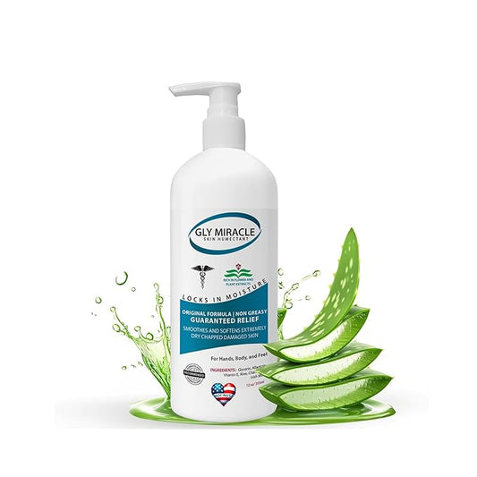 GLY MIRACLE Moisturizing Body Cream Lotion, 12 ounce - Non-Greasy Skin Humectant for Extremely Dry Skin, Hands, Body, and Feet, Light Fresh Scent with Pure Glycerin for Nourishing Hydration.