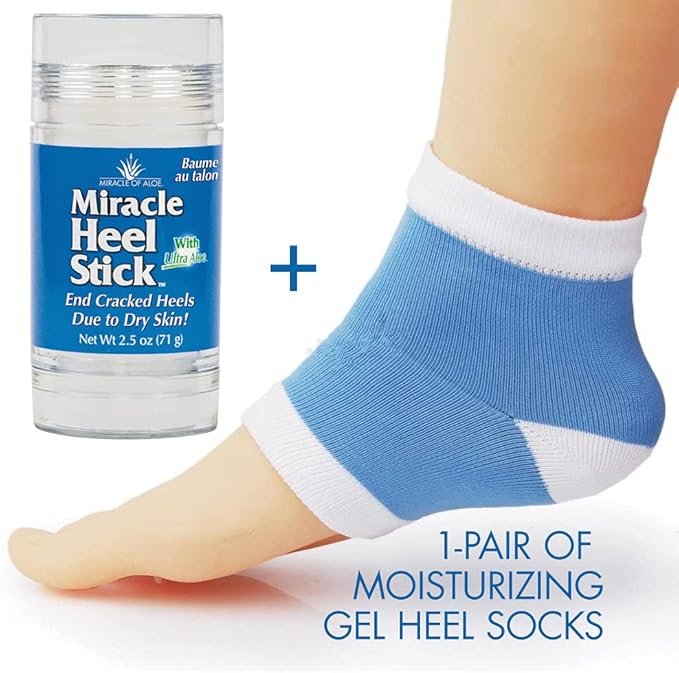 Heel Balm for Dry Cracked Feet - Miracle Heel Stick for Cracked Heel Repair - Heel Balm Stick for Cracked Heel Treatment - Formulated with Pure Aloe Vera, Tea Tree Oil, Shea & Cocoa Butters | 2.5 oz