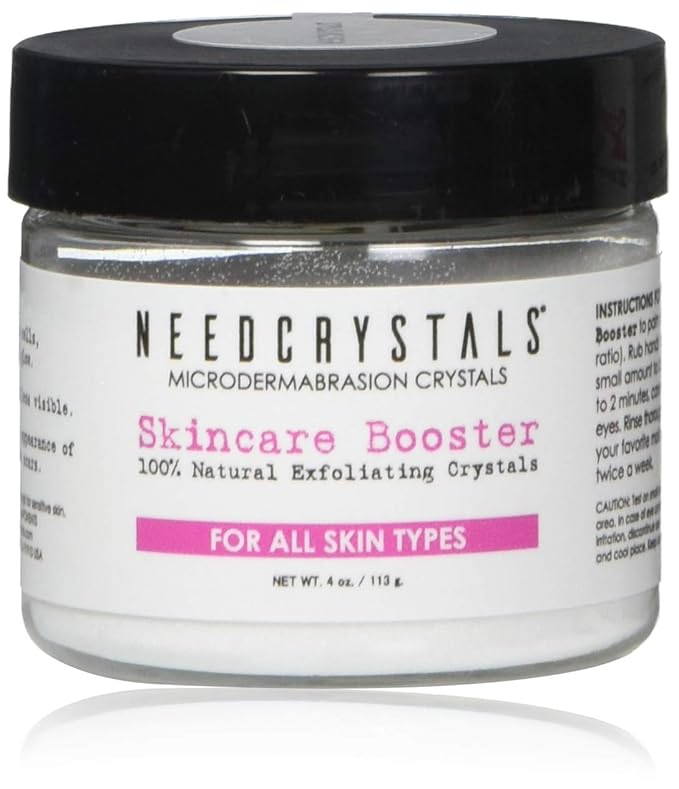 NeedCrystals Microdermabrasion Crystals DIY Facial Scrub. Natural Face Exfoliator for Dull or Dry Skin Improves Scars, Blackheads, Pore Size, Wrinkles, Blemishes & Skin Texture 4 oz. / 113 gr.