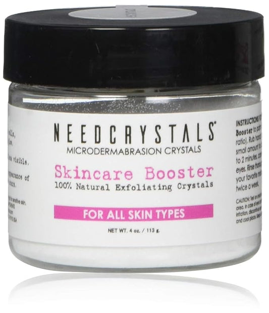 NeedCrystals Microdermabrasion Crystals DIY Facial Scrub. Natural Face Exfoliator for Dull or Dry Skin Improves Scars, Blackheads, Pore Size, Wrinkles, Blemishes & Skin Texture 4 oz. / 113 gr.
