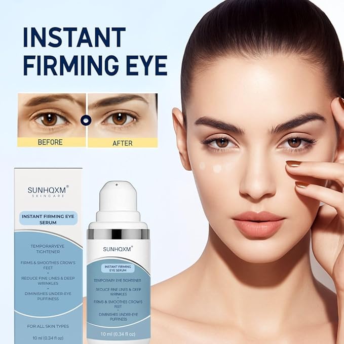 Instant Firming Eye Serum– Instantly Visibly Reduces Under Eye Bags And Wrinkles, Fine Lines, Crow's Feet, Dark Circles – Pump – Anti Aging Wrinkle Remover for Face, 10ml/0.34 Oz (2)