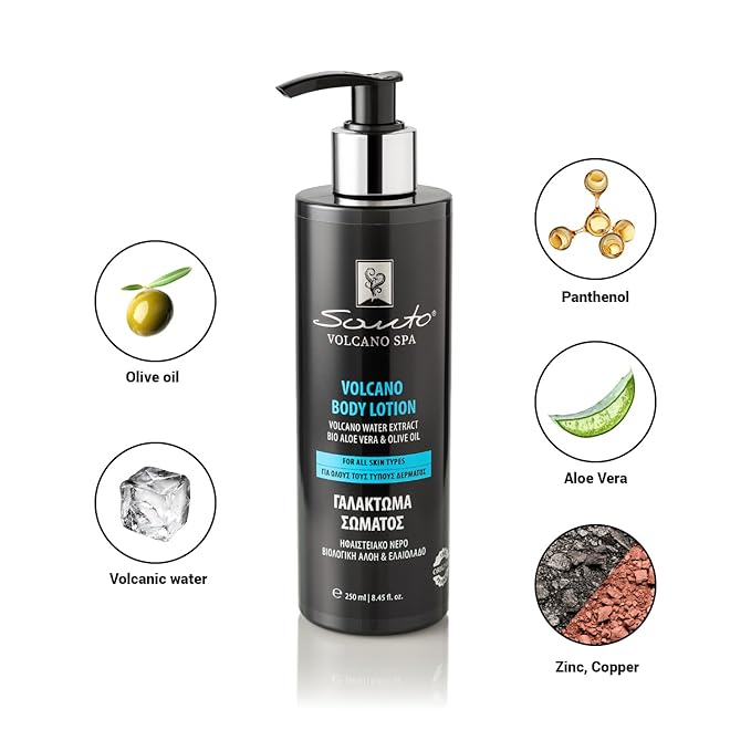 Volcano Body Lotion 250ml – Lightweight, Fast-Absorbing Hydration Body Moisturizer with Volcanic Water, Minerals & Organic Oils – Dry Skin Moisturizer for Softness, Nourishing & Revitalizing Skin
