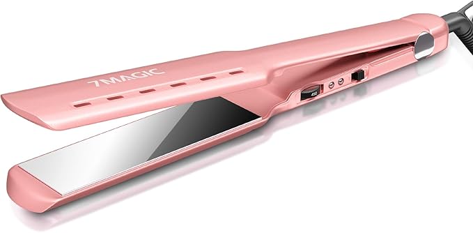 Temp, MCH Fast Straightening Iron, Hair Iron with Dual Voltage, Pink