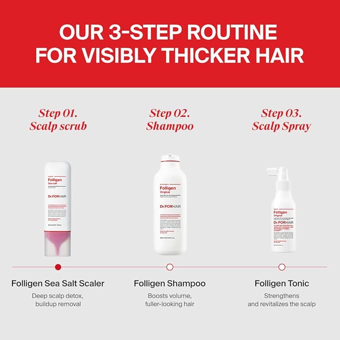 DR.FORHAIR Folligen Shampoo | Korean Hair Care | Clarifying, Anti Dandruff, Scalp | For Hair Thickening & Fuller Looking, 16.91 fl oz