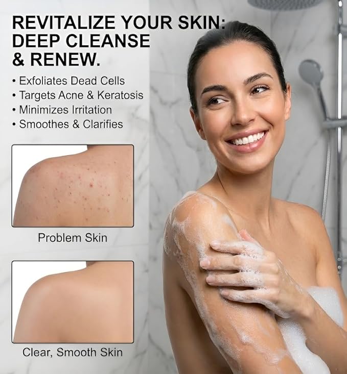 Silicone Body Scrubber, Exfoliating Loofah Alternative for Women Men, Soft Silicone Body Shower, 2 in 1 Bath and Shampoo Brush for Sensitive Skin, Back,Showering,Brush Exfoliator (Purple)