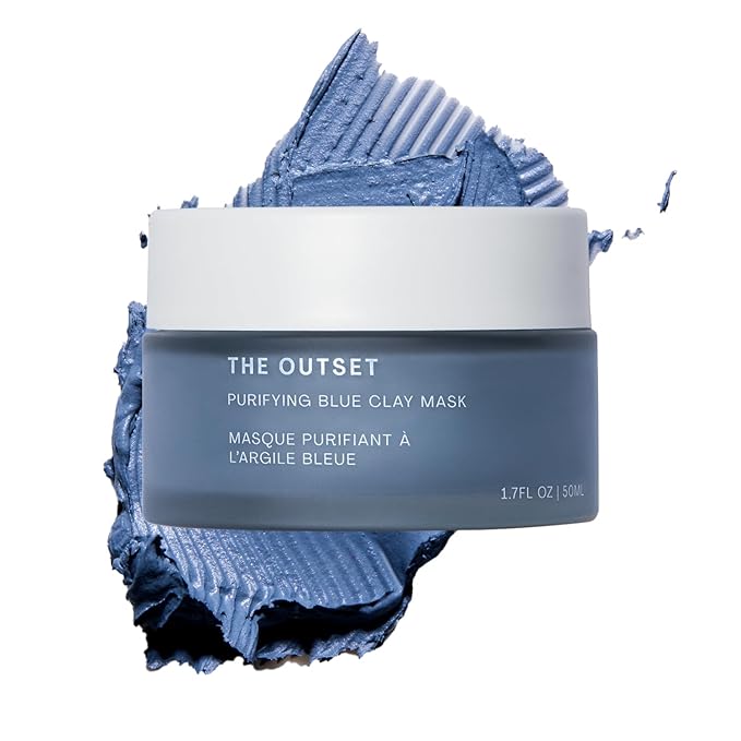 The Outset Purifying Blue Clay Mask - Gentle Fragrance Free Non-Drying Detox - Hydrating, Clarifying for Blackheads and Pores - Clean, Vegan, Gluten Free - All Skin Types, Sensitive Skin - 1.7 fl oz