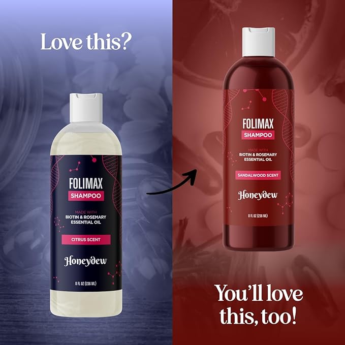 Folimax Biotin Shampoo for Thinning Hair - Volumizing Biotin Shampoo for Men & Women's Fine and Thin Hair with Zinc & Rosemary Oil - Color Safe Vegan Sulfate Silicone & Paraben Free (Citrus Scent)