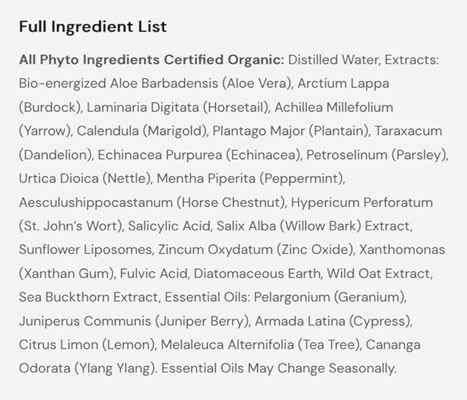 Oil Control Formula, 2oz – Clarifying Serum with Willow Bark, Zinc Oxide & Burdock Root – Organic, Vegan – Fights Breakouts & Balances Oily Skin