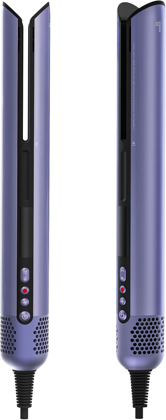 Hair Dryer Air Straightener Non-Movable Clamp Flat Iron No Heated Plates No Damage No Hand-Feeding Automatic Draws Hair Straighteners 2 in 1 Dry & Straight Styling Blower Tool for Women 1A to 2A Hair