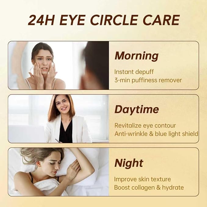 Under Eye Brightener Serum Roller - Retinal & Caffeine Eye Cream for Puffy Eyes, Dark Circles, Wrinkles, Puffiness, with 360° Cooling Depuffing Ball, Travel Toiletries Essentials (15ml/0.51fl oz)