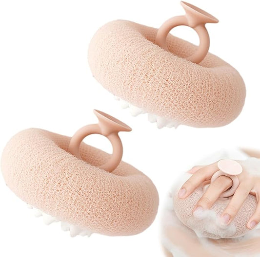 Super Soft Sunflower Suction Cup Bath Ball, 2025 New Bath Cleaning Brush, 2-in-1 Sponge Mesh Pouf Ball Body Scrubber, Shower Gloves Exfoliating Accessories for Men and Women