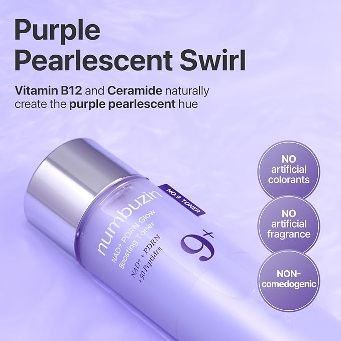 numbuzin No.9 NAD+ PDRN Glow Boosting Toner, Hydrating & Firming Toner for Wrinkles, Fine Lines & Dull Skin, Peptides & Salmon PDRN for Radiance, Korean Skincare 5.07 fl oz