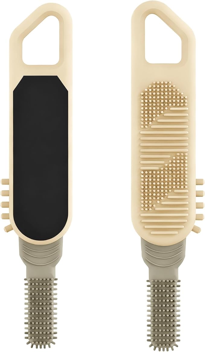 Dry or Wet Foot Callus Remover - Dual-Sided Pedicure Tool with Hidden Brush & Non-Slip Grip for Home Salon Use