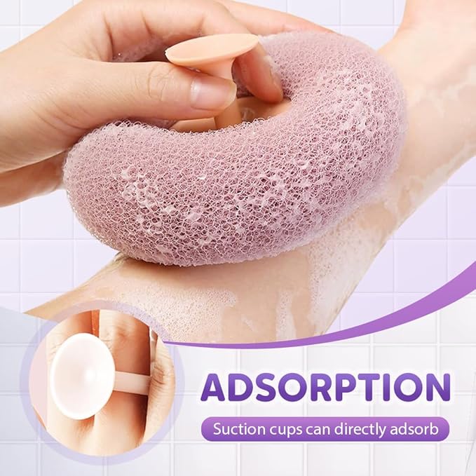 Super Soft Sunflower Suction Cup Bath Ball, 2025 Upgraded Bath Sponge Cleaning Brush Exfoliating Bath Sponge Cleaning Brush, Multi-Color Mesh Pouf Sponge Mesh Shower Ball for Women, Men Shower (D)