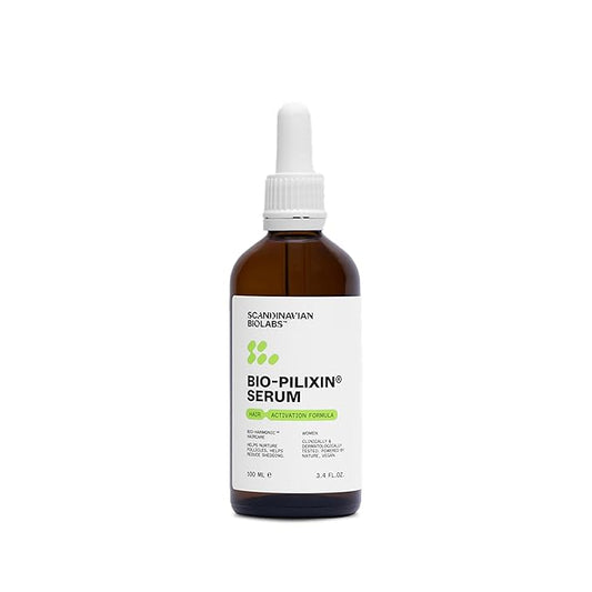 Scandinavian Biolabs Bio-Pilixin® Serum For Women | Helps Reduce Hair Loss Due to Breakage, Help Activates Hair Growth, Stem Cell Technology, Drug-Free Daily Use, Clinically Tested, 100 mL/ 3.4 Oz
