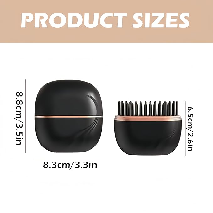 Mini Hair Straightener, New 2-in-1 Cordless Hair Straightener Comb 3-Speed Temperature Control Rechargeable Fast Heating Hot Comb Anti-Scald Shell, Lightweight & Portable Travel for Women (Black 1Pcs)