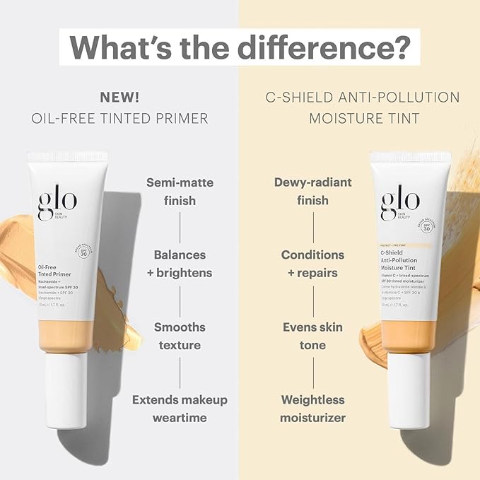 Glo Skin Beauty C-Shield Anti-Pollution Moisture Tint - Tinted Moisturizer With SPF 30 for Face, Broad Spectrum Protection & Vitamin C, 1.7 Oz (9N-Dark)