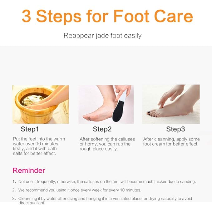 Foot File, Foot Callus Remover Professional Sandpaper Pedicure Tools Double Sided Foot Rasp File Depilation with Plastic Handle, Foot File for Dead Skin for Foot(5pcs/Pack)