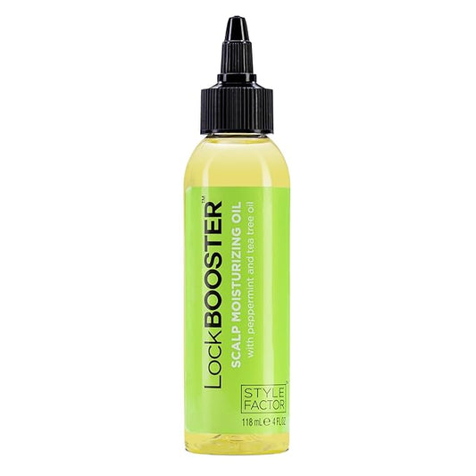 Style Factor LockBOOSTER Scalp Moisturizing Oil – Lightweight Hydration with Peppermint & Tea Tree Oil for revitalizing Braids, Locs & Twists – Soothes, Nourishes and Supports Scalp Care – 4 oz