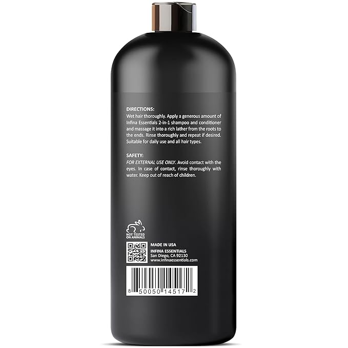 Biotin 2-in-1 Shampoo and Conditioner for Men & Women – Hair Thickening & Strengthening Shampoo with Saw Palmetto, Keratin, Caffeine & Vitamin E – Convenient Daily Use – 16 fl oz