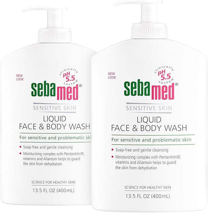 SEBAMED Liquid Face & Body Wash with Pump, 400ml, 2 Pack