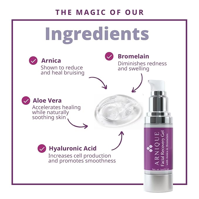 Arnica Gel for Face – Soothing Arnica & Bromelain Facial Gel to Refresh and Comfort Delicate Skin After Beauty Treatments