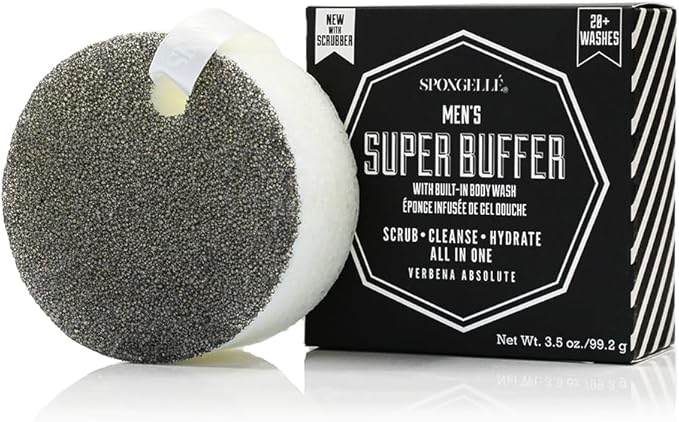Spongelle Men's Super Buffer Built-In Body Wash (Verbena Absolute)